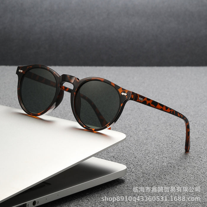 Wholesale Literary retro glasses, round fashionable rice nail sunglasses, polarized sunglasses