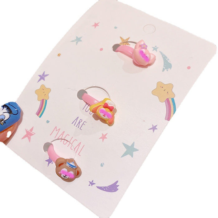 Wholesale Fox Ring Dolly Rabbit Bear Acrylic Children's Ring Gift