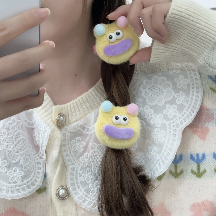 Wholesale Cartoon Cute Little Monster Plush Hair Clips Hair Scrunchies JDC-HC-Yika005