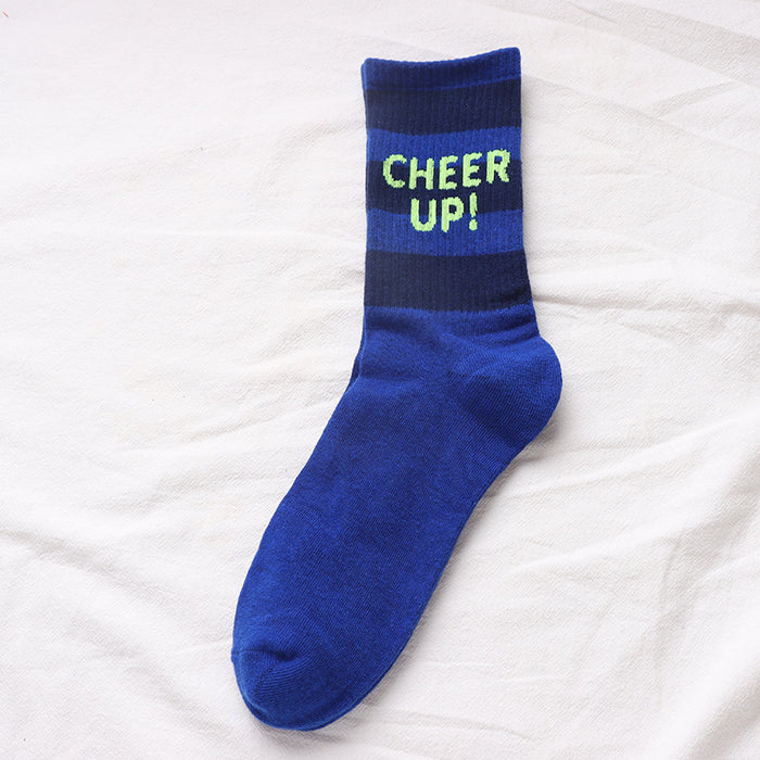 Wholesale Medium striped letter socks Skateboarding long socks Sports socks Neutral