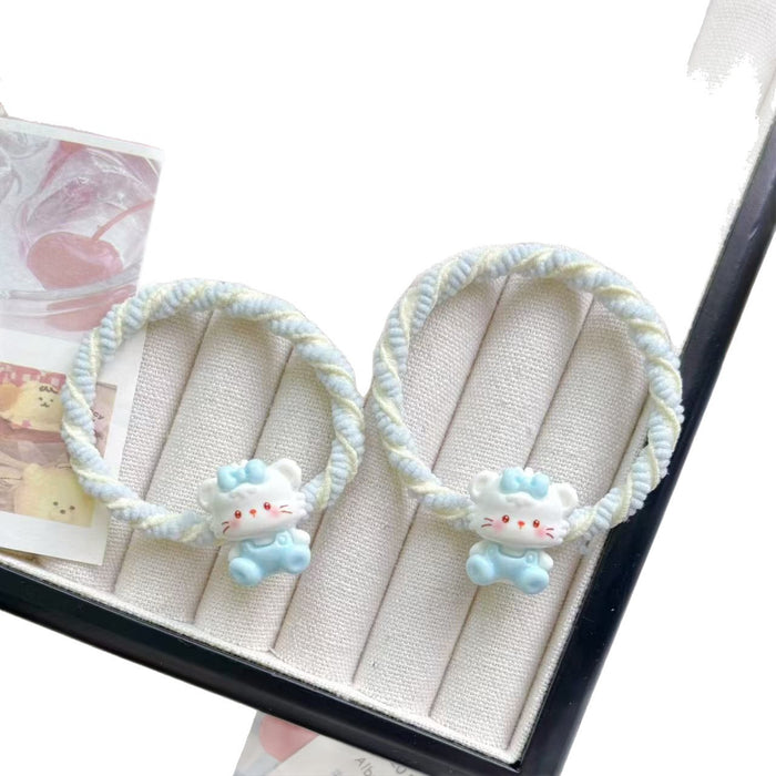 Wholesale Bow Cat Cute Hair Ring Girls' Heart Hair Accessories Cartoon Rubber