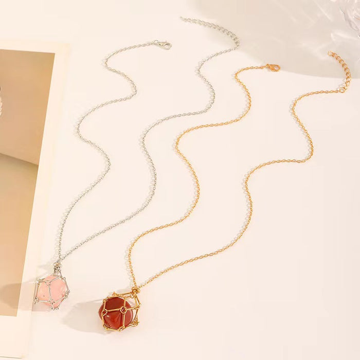 Wholesale Mesh woven metal mesh necklace pendant sweater chain adjustable chain