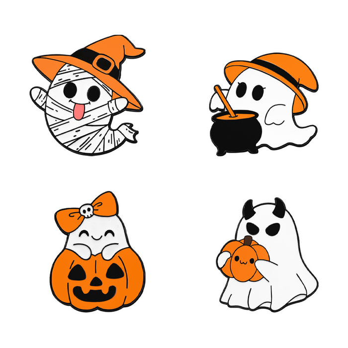 Wholesale  Ghost Pumpkin Brooch Cute Creative Metal Badge Pin Buckle Clothes Bag Versatile Accessories Medal
