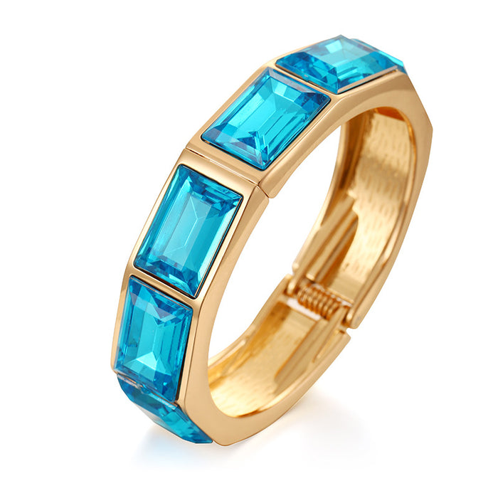 Wholesale Bracelet with high-end feel, alloy plated bracelet, fashionable opening bracelet, inlaid with jewelry bracelet