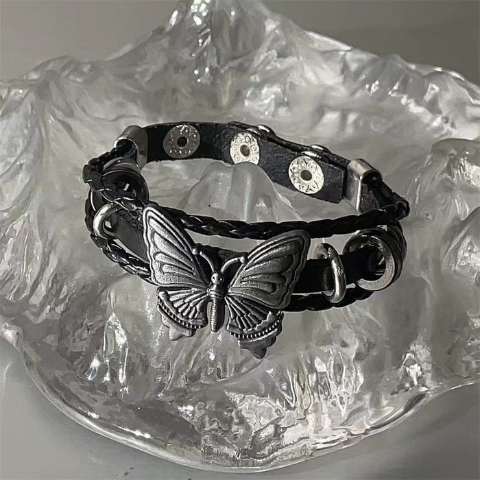 Wholesale Butterfly Multi Layered Leather Bracelet JDC-BT-YanH008
