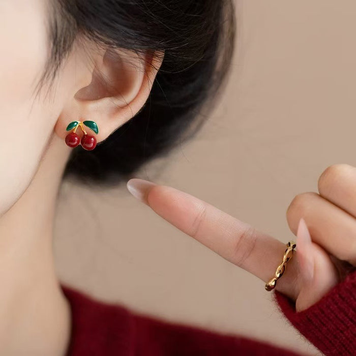 Wholesale Trendy Leaf-Shaped Earring Studs Zinc Alloy Electroplated Fashion Accessory