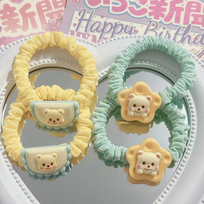 Wholesale Cute Fluffy Bear Hair Sweet Girly Heart Scrunchie Cartoon Small Hair Rope