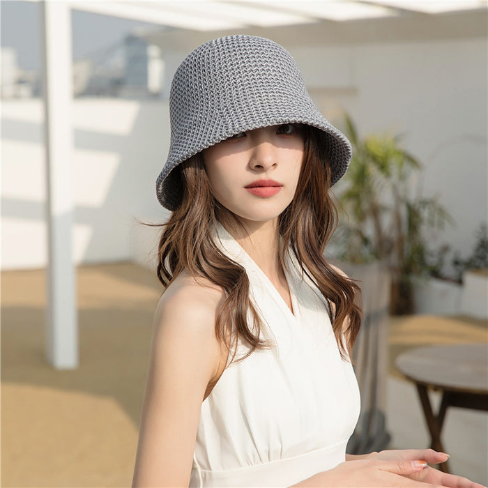 Wholesale bucket hat women's sun-proof hollow thin breathable sun hat bucket basin hat