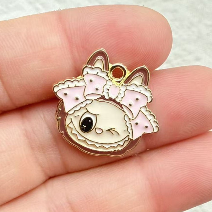 Wholesale 10pcs Anime Cartoon Alloy Oil Drip DIY Earrings,  Keychain,  Necklace Pendant