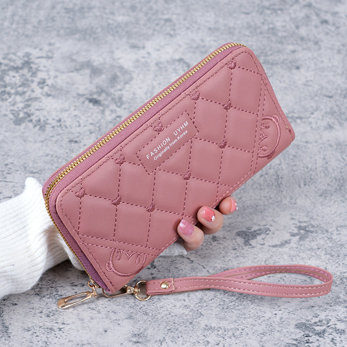 Wholesale Embroidery Long Wallet for Women PU Leather Zip Around Multifunctional Wallet Fashion Accessory Gift