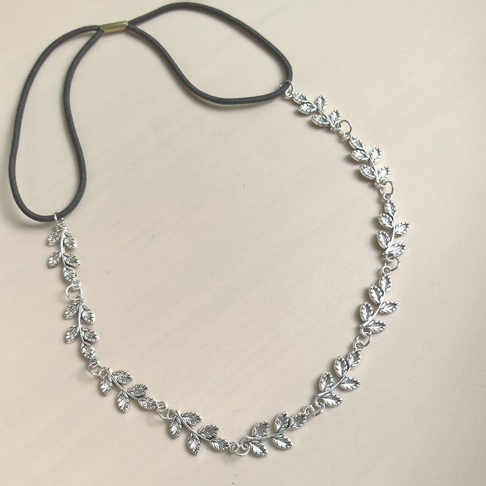 Wholesale Simple and fashionable versatile leaf elastic headband hair accessory