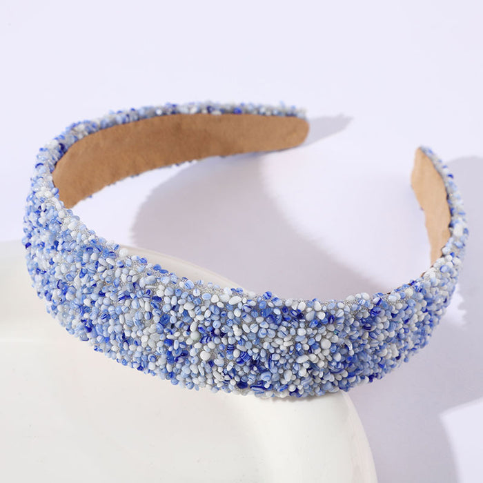 Wholesale Retro full diamond headband light luxury wide edge skull heightening personality super flash elegant headdress