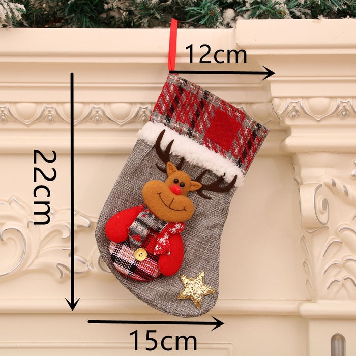 Wholesale Christmas Stockings Christmas Gift Bag Christmas Small Stockings Pendant Christmas Tree Hanging Ornament Bag