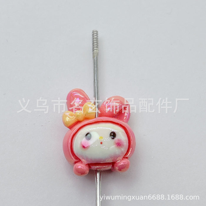 Wholesale 200PCS Electroplated Resin Cartoon Beads JDC-BDS-MingXuan006