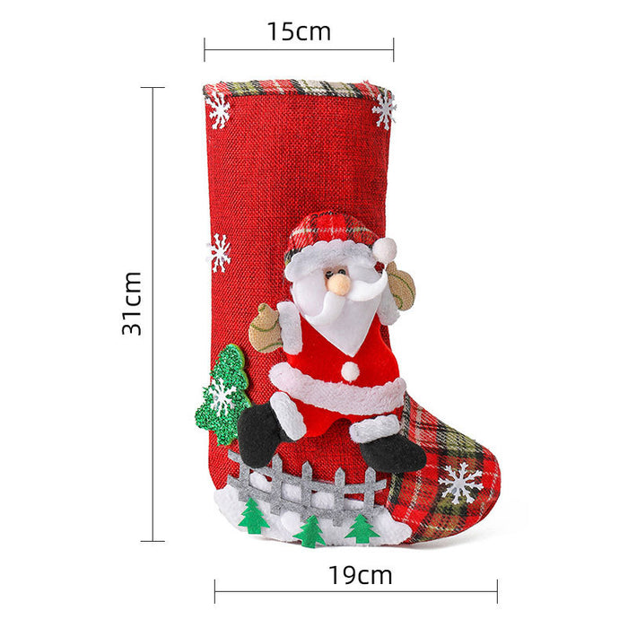 Wholesale Christmas Stockings Christmas Gift Bag Christmas Small Stockings Pendant Christmas Tree Hanging Ornament Bag