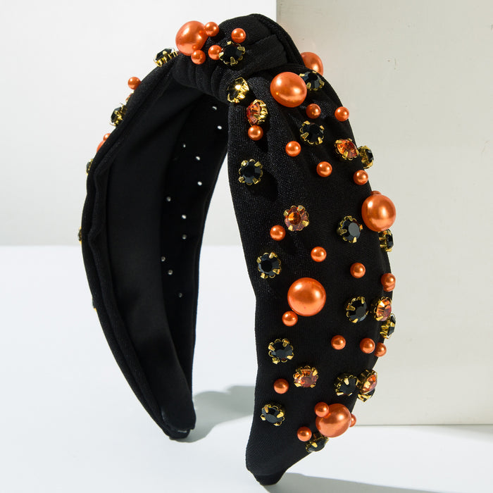 Wholesale Halloween headband female head hoop pearl rhinestone head