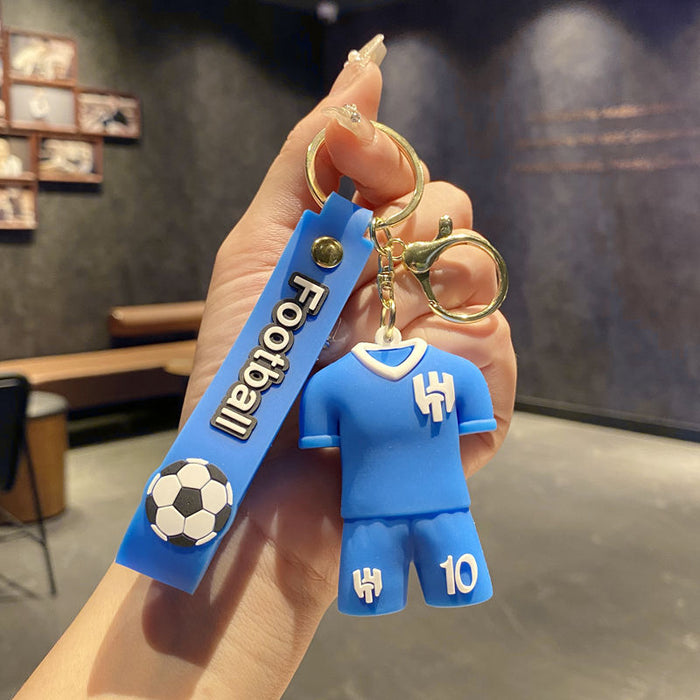Wholesale Football Jersey Keychain Cartoon Doll School Bag Pendant Car Key Chain Small Gift