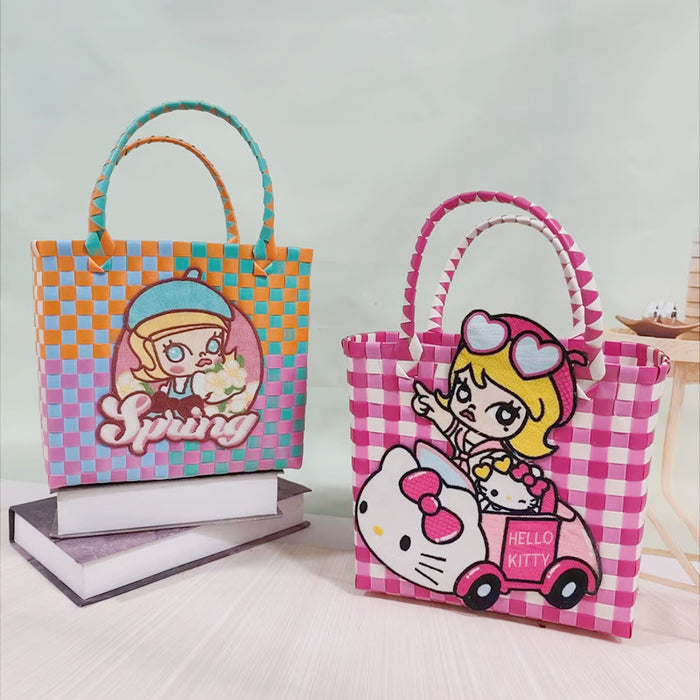 Wholesale Rattan Handbag Cartoon Plastic Handbag Lightweight Daily Wear Leisure Travel Shoulder Bag