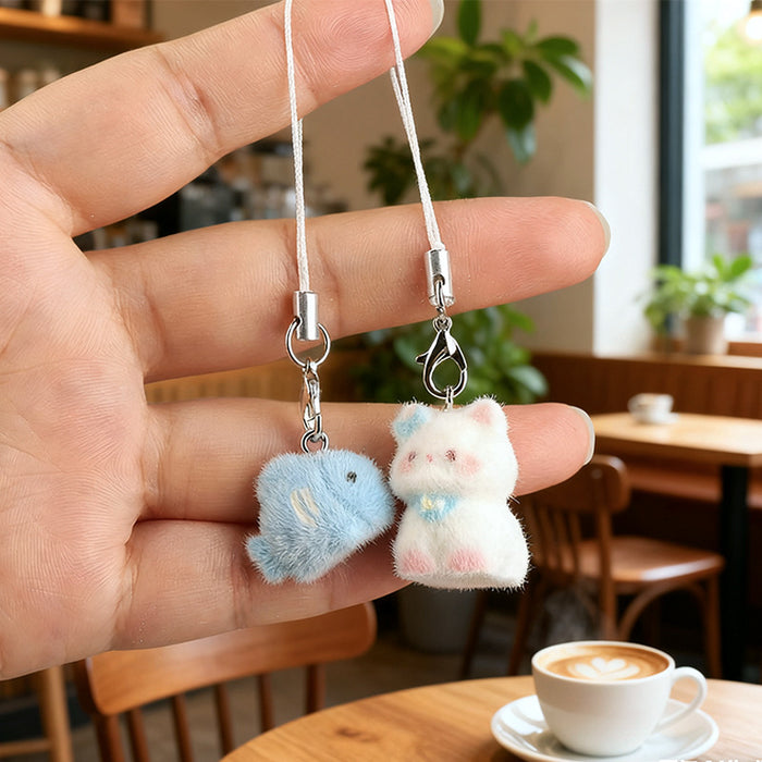 Wholesale Flocked Kitten Keychain