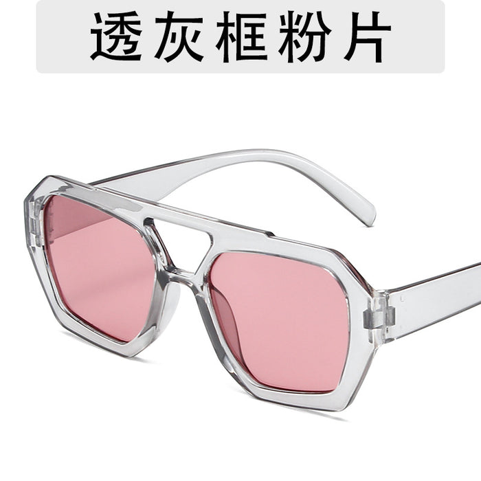 Wholesale Fashion Sunglasses Large Frame Double Beam Sunglasses Leopard Pattern Color Personalized Wearing Glasses