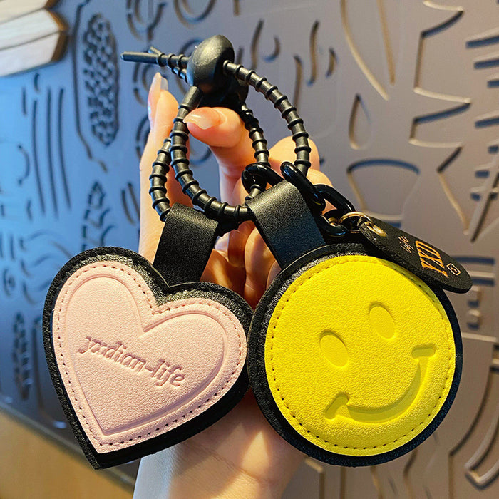 Wholesale Leather Three-dimensional Love Smile Keychain JDC-KC-LingS001