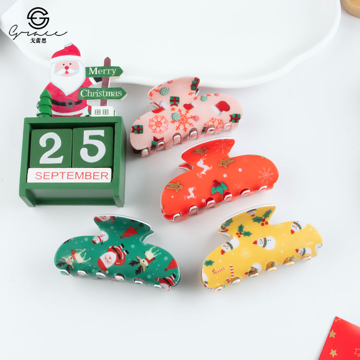 Wholesale Christmas Bear-Shaped Cookie Hair Clip Cute Claw Clip  Cane Gift Claw Clip Holiday Hair Accessory