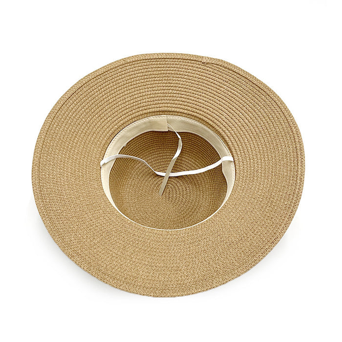 Wholesale Bow Pearl Sun Protection Straw Hat for Women, Summer Sunshade Versatile Hat