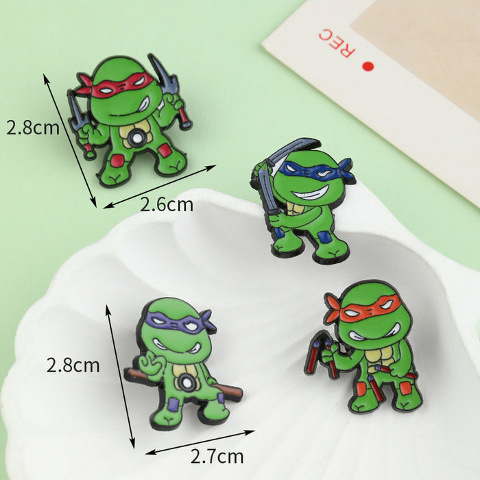 Wholesale Cartoon Character Badge Cartoon Alloy Oil Drop Brooch Green Turtle