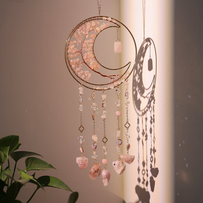 Wholesale Tree of Life Sun Catcher Colorful Crushed Stone Crysta Window Decorative Wind Chime