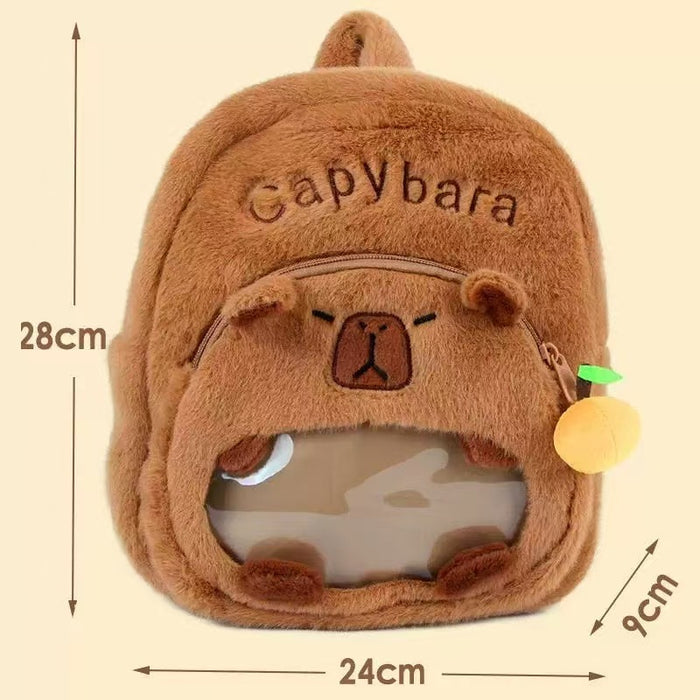 Wholesale Plush Capybara Backpack Cute Crossbody Handbag Female Cartoon Student Small Backpack