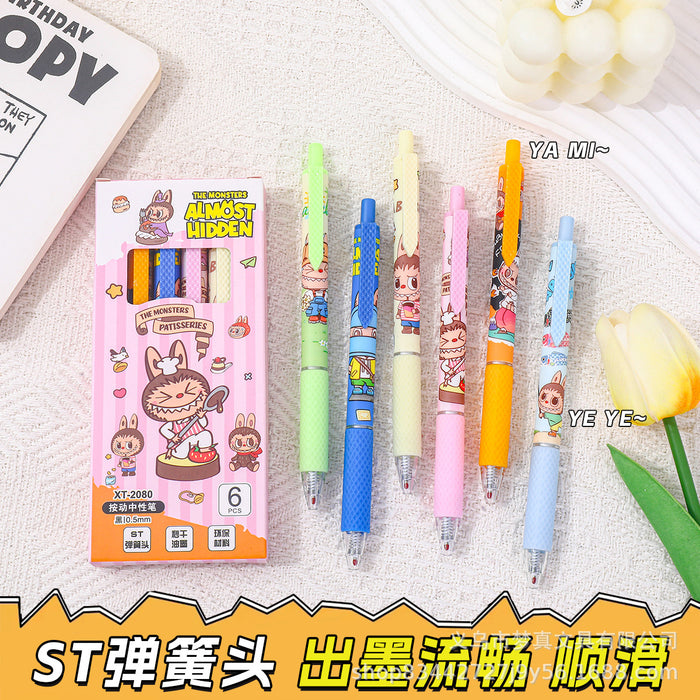 Wholesale Press Gel Pen Quick-Drying Exam Brush Question Pen Cartoon Cute High-Value Student Black Pen