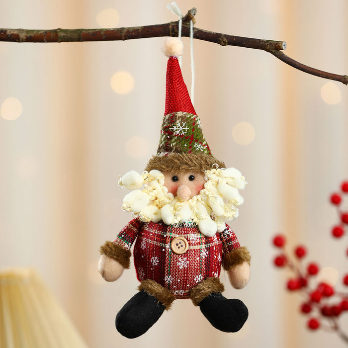 Wholesale Christmas Plaid Buttons Spherical Christmas Pendant Christmas Ornaments Christmas Tree Hanging Ornaments