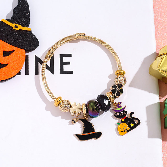 Wholesale Cartoon Stainless Steel Bracelet Magic Hat Witch Design MOQ≥2