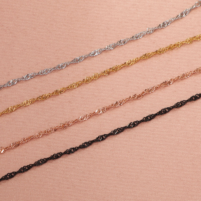 Wholesale Stainless steel water ripple chain necklace, fashionable titanium steel DIY jewelry