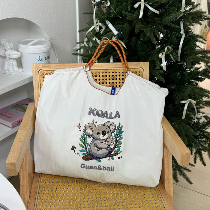 Wholesale Embroidered Eco-Friendly Shopping Bag Nylon Cartoon Handbag Women' s Crossbody Shoulder Bag