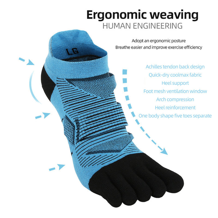 Wholesale breathable sweat-absorbent five-finger socks backrest toe socks short five-toe sports sock