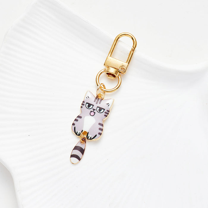 Wholesale Cute Alloy Cat Pendant Mini Car Keychain Zipper Decoration Pendant