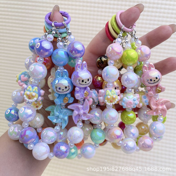 Wholesale Cartoon windmill hand-painted beads mobile phone chain bag decoration pendant accessories mobile phone chain