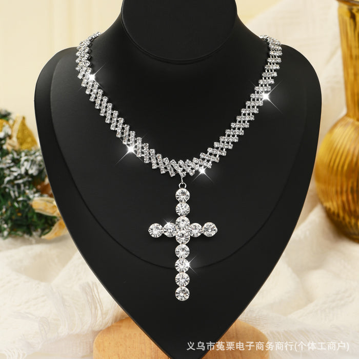 Wholesale Jewelry full diamond cross pendant necklace