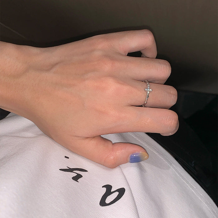 Wholesale open silver ring women's exquisite plain ring index finger ring