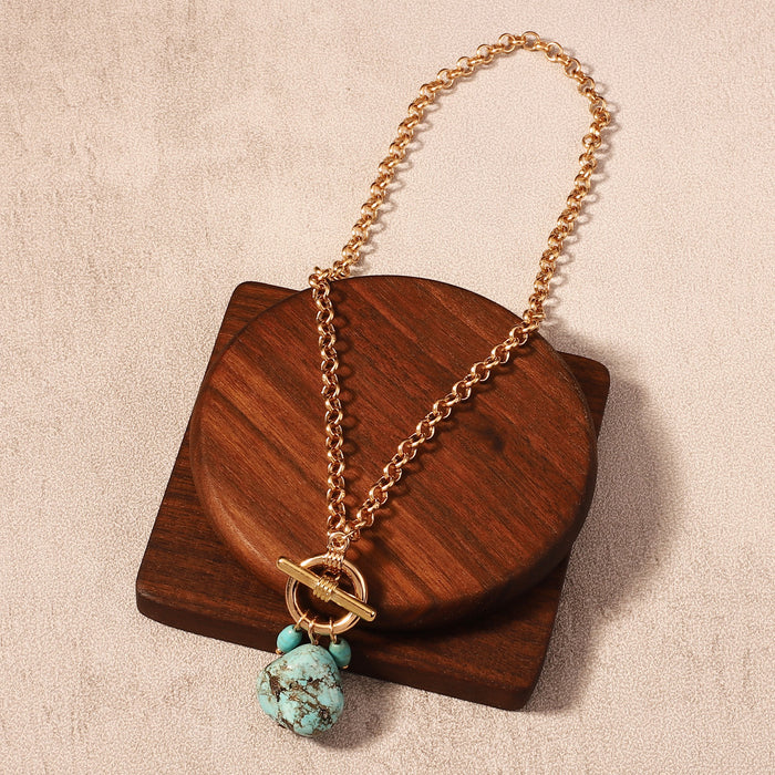 Wholesale temperament turquoise pendant necklace versatile creative necklace