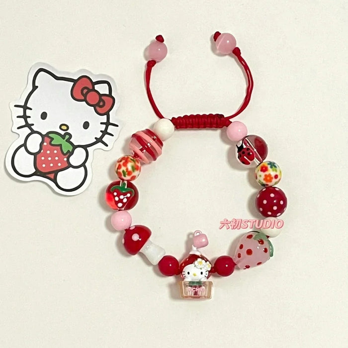 Wholesale Cute Cartoon Bracelet Fashion Color Beaded Hand-weave