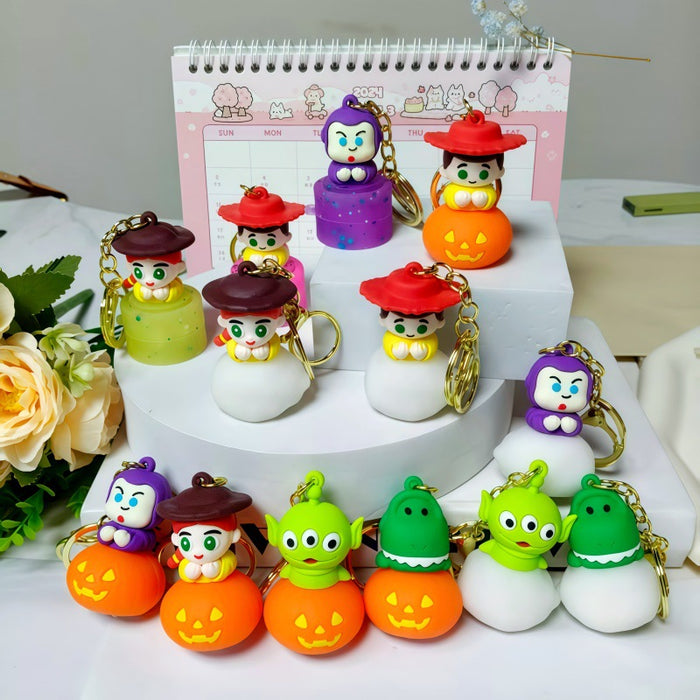 Wholesale Cartoon Metal Keychain Night Light Decorative Bag Charm Gift for Students Couples MOQ≥2