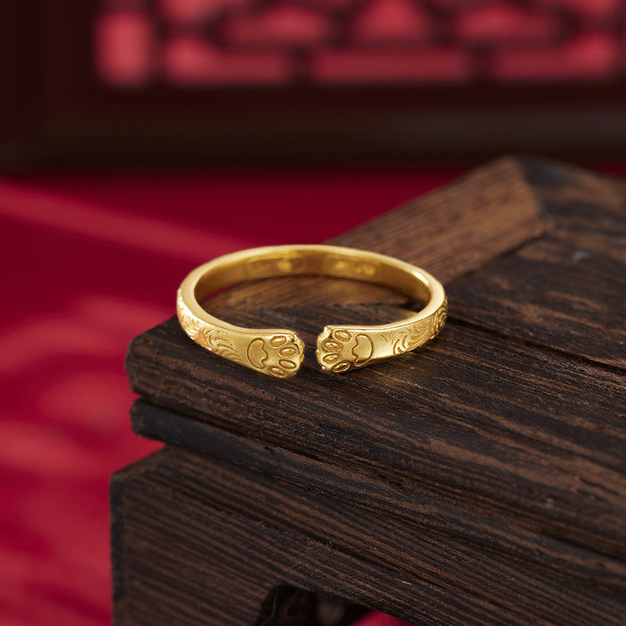 Wholesale Silver Cat Claw Ring Ancient Method Ring with Adjustable Opening Tail Ring