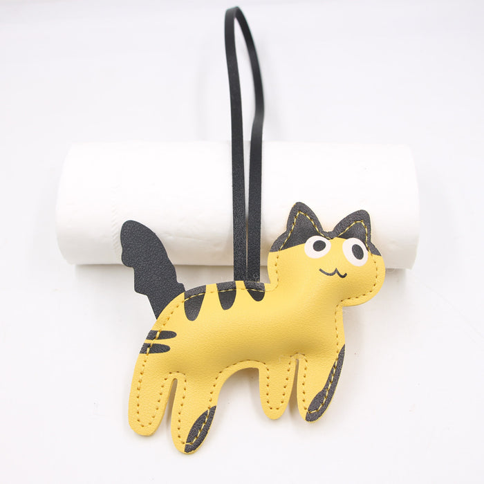 Wholesale Candy Cow Kitten Leather Backpack Pendant Kitten Hanging Clothing Jewelry