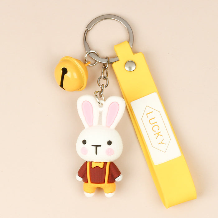 Wholesale Creative Soft Plastic Cartoon Doll Strap Rabbit Keychain JDC-KC-Aohong008