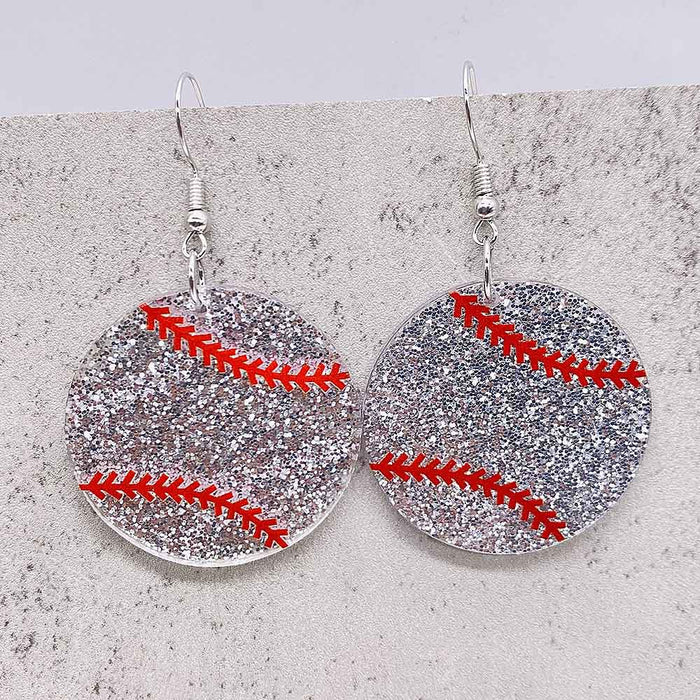Wholesale Baseball Earrings Basketball Football Rugby Jersey Acrylic Earrings Jewelry Sports Events