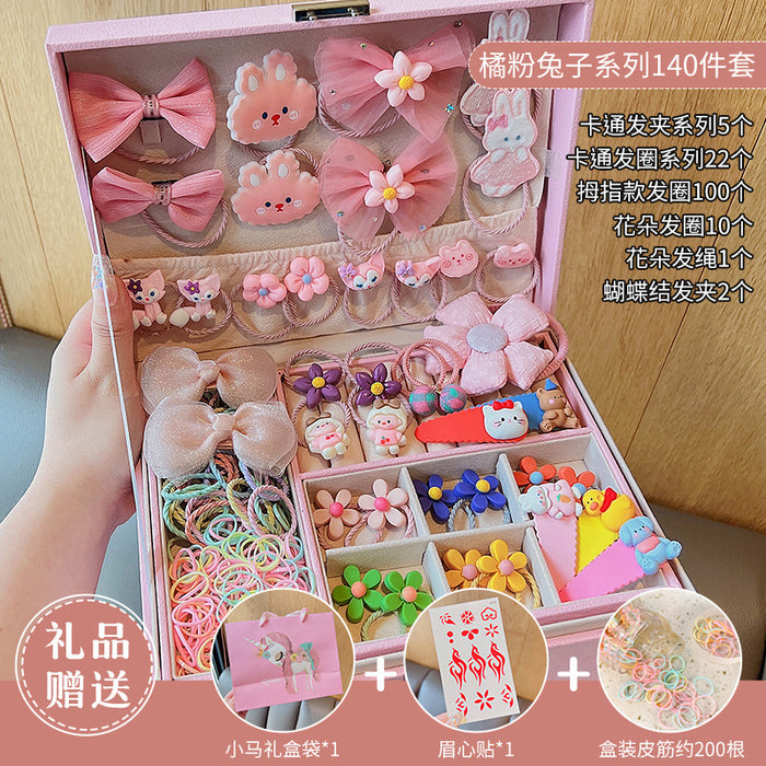 Wholesale Children' s New Headwear Girl Birthday Gift Jewelry Box Princess Girl Hair Accessories Set Gift Box Baby Hair Clip