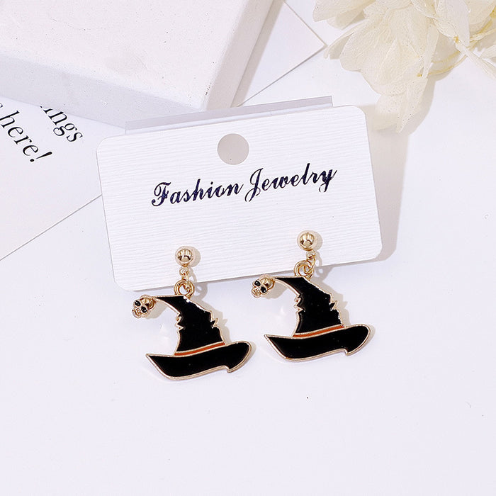 Wholesale Metal Electroplated  Earrings Pumpkin Ghost Pendant Fashion Jewelry Accessory for Women