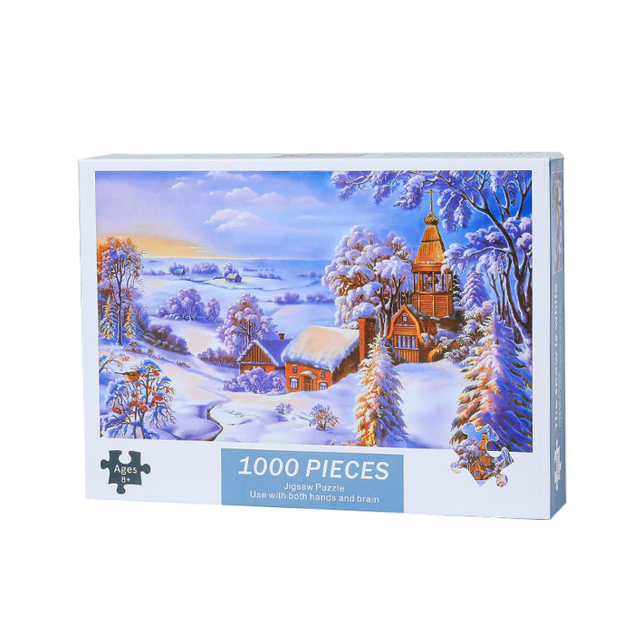 Wholesale 1000 pieces puzzle adult puzzle children's paper puzzle toy gray board Blue Card